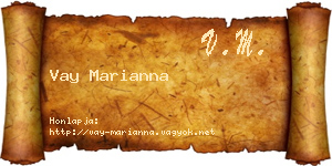 Vay Marianna névjegykártya